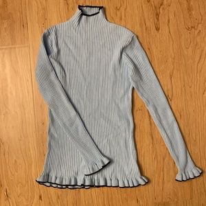 Jon & Anna Light Blue Ruffle Edge Top